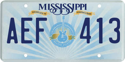 MS license plate AEF413