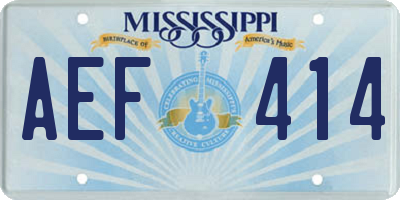 MS license plate AEF414