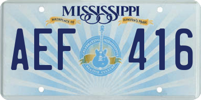 MS license plate AEF416