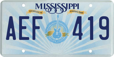 MS license plate AEF419