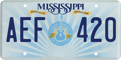 MS license plate AEF420