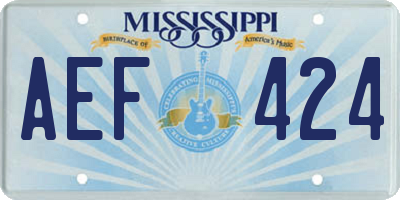 MS license plate AEF424