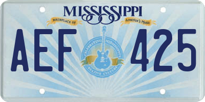 MS license plate AEF425