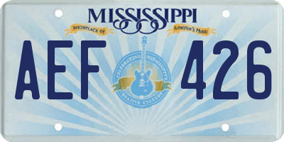 MS license plate AEF426