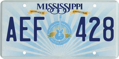 MS license plate AEF428