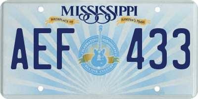 MS license plate AEF433