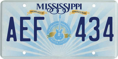 MS license plate AEF434