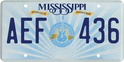 MS license plate AEF436