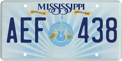 MS license plate AEF438