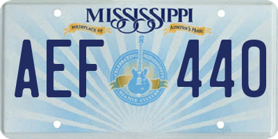 MS license plate AEF440