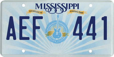 MS license plate AEF441