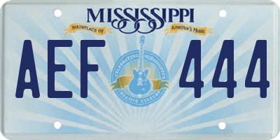 MS license plate AEF444