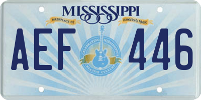 MS license plate AEF446