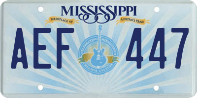 MS license plate AEF447