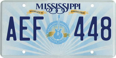 MS license plate AEF448