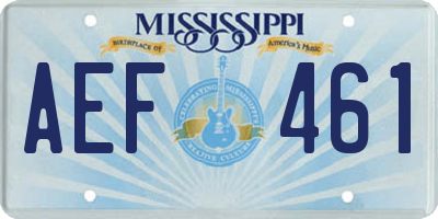 MS license plate AEF461