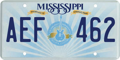 MS license plate AEF462