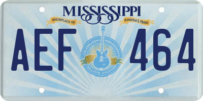 MS license plate AEF464