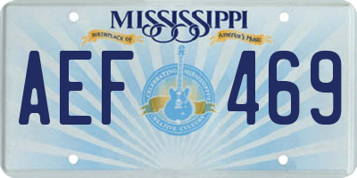 MS license plate AEF469
