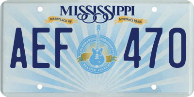 MS license plate AEF470