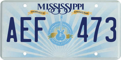 MS license plate AEF473