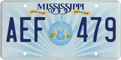 MS license plate AEF479