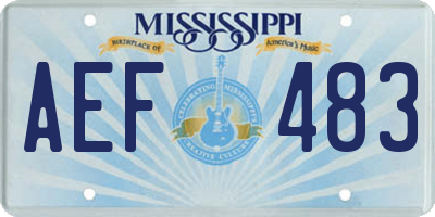 MS license plate AEF483
