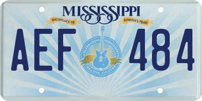 MS license plate AEF484