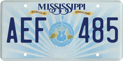 MS license plate AEF485