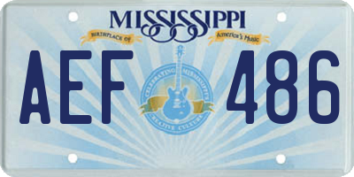 MS license plate AEF486