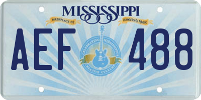 MS license plate AEF488