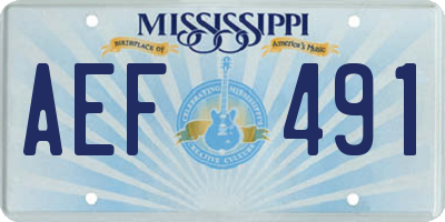 MS license plate AEF491