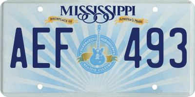 MS license plate AEF493