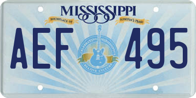 MS license plate AEF495