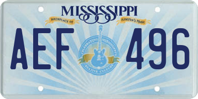 MS license plate AEF496