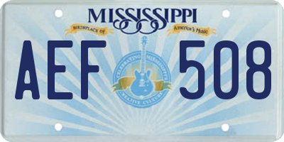 MS license plate AEF508