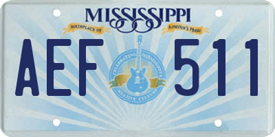 MS license plate AEF511
