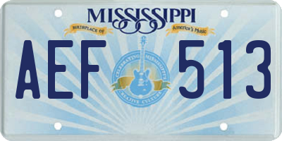 MS license plate AEF513