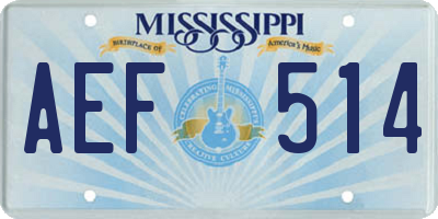 MS license plate AEF514