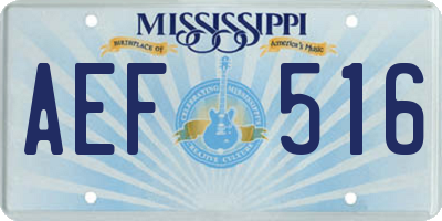 MS license plate AEF516