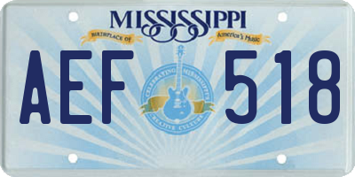 MS license plate AEF518