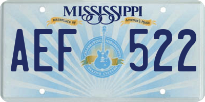 MS license plate AEF522