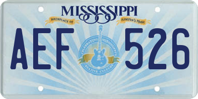 MS license plate AEF526