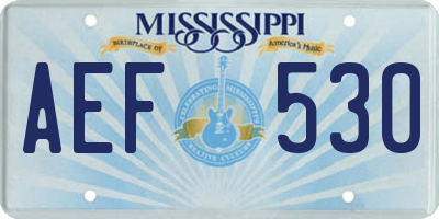 MS license plate AEF530