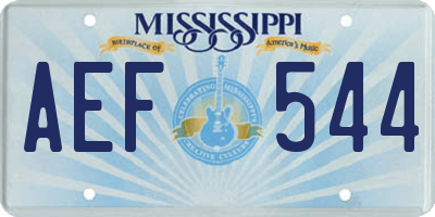 MS license plate AEF544