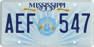MS license plate AEF547