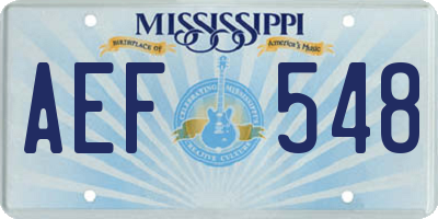 MS license plate AEF548