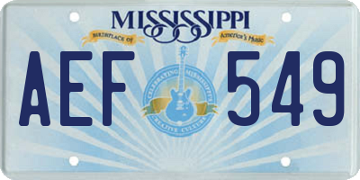 MS license plate AEF549