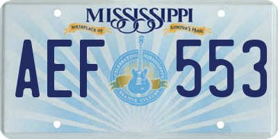 MS license plate AEF553