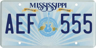 MS license plate AEF555